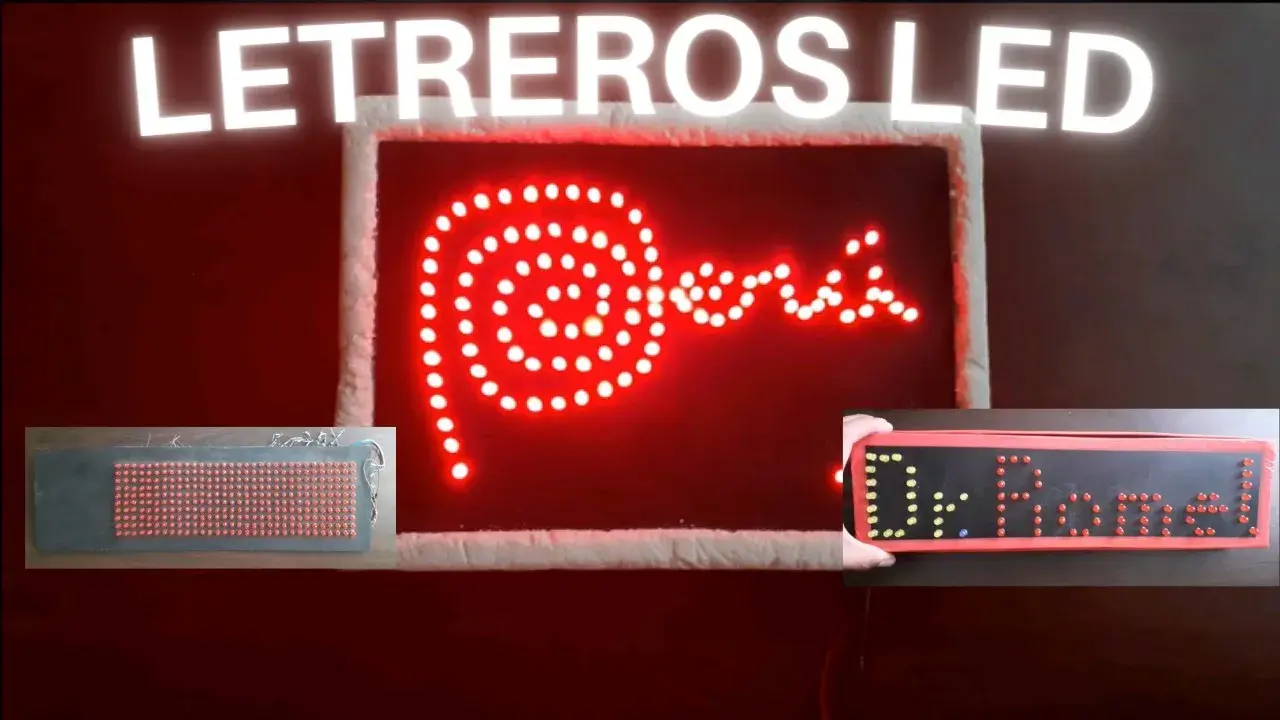 Letrero luminoso con letras iluminadas sobre una fachada