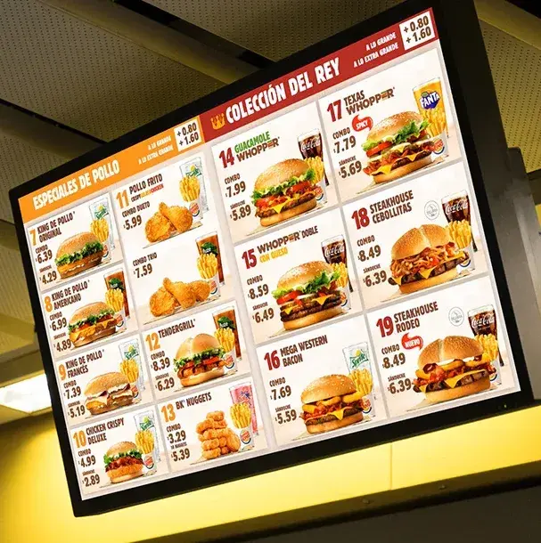 Carta retroiluminada relacionado con letreros menu board